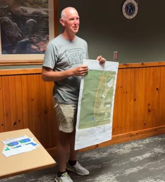 Randy Scheel speaks to the Vinton Kiwanis about the Old Creamery Nature Trail. Click to read article