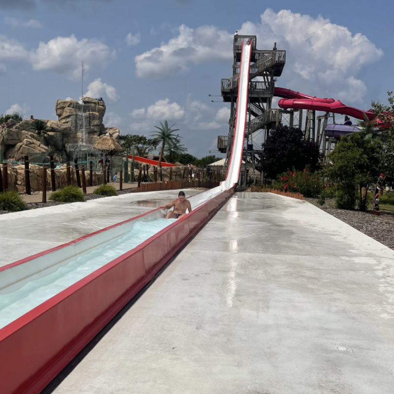 Jameson Demuth going down the Lost Souls slide. 